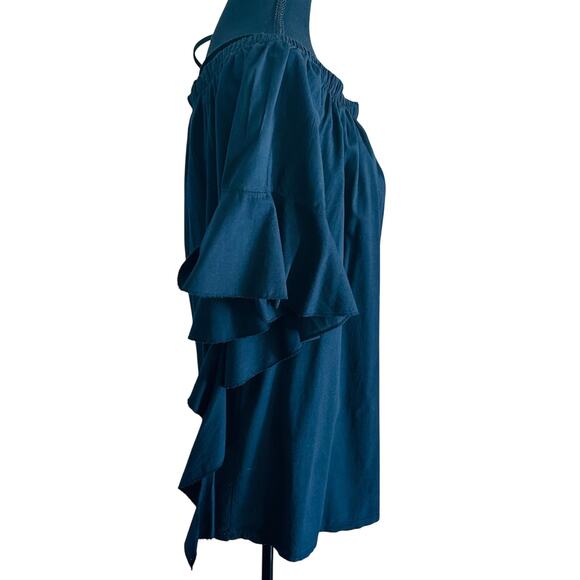 Boohoo - Off Shoulder Black Blouse 3/4 Flowey Sleeves - Size 22 NWOT - Picture 5 of 9